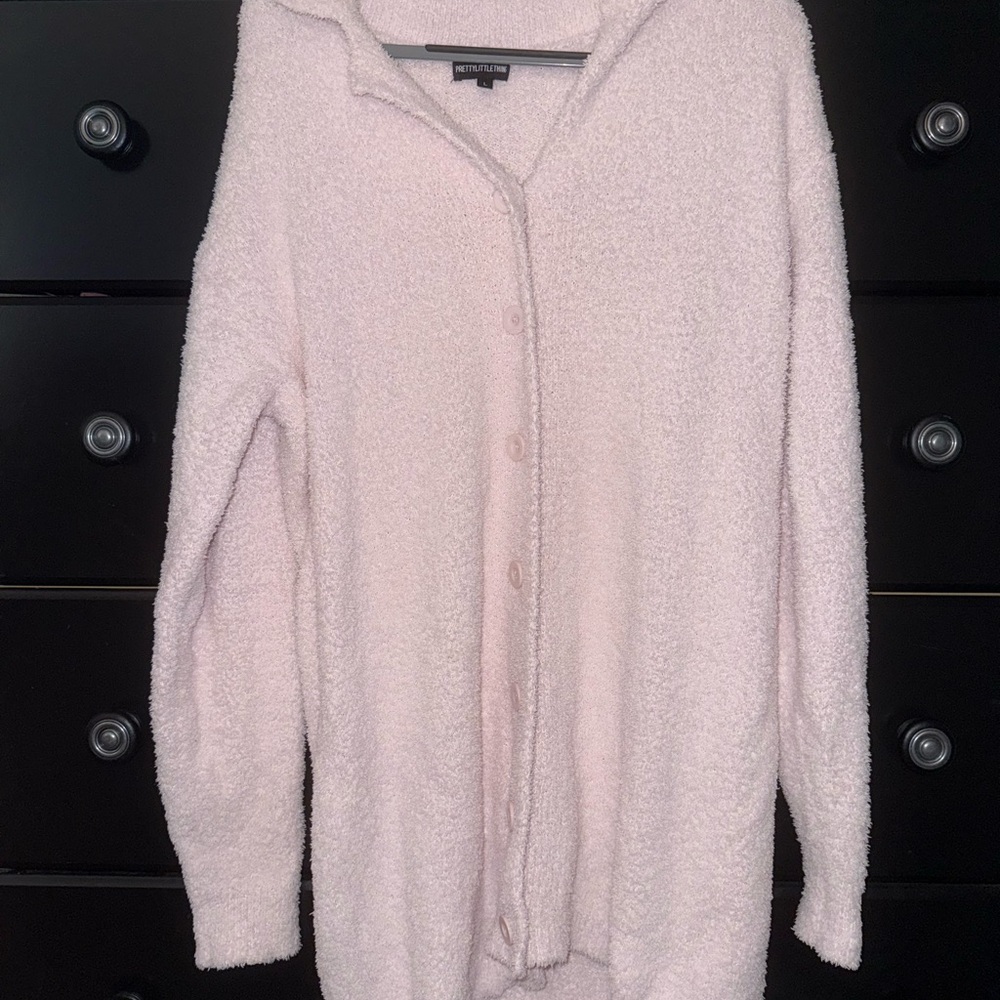 Cozy Pink Button-Up Pajama Gown